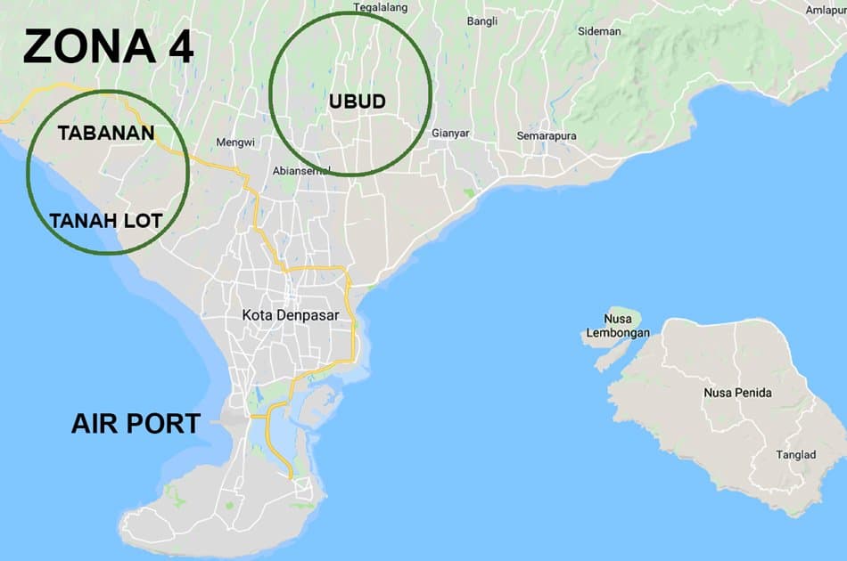 Bali Airport Pick up and Transfer to Zone 4